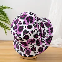 Unisex Casual Vacation Leopard Printing Flat Eaves Bucket Hat main image 5