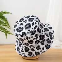 Unisex Casual Vacation Leopard Printing Flat Eaves Bucket Hat sku image 4