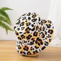 Unisex Casual Vacation Leopard Printing Flat Eaves Bucket Hat main image 6