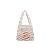 Women's Small Cotton Solid Color Basic Weave Open Handbag main image 2