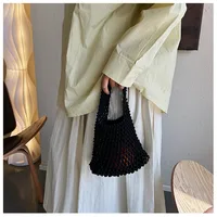 Women's Small Cotton Solid Color Basic Weave Open Handbag sku image 10