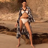 Women's Vacation Cow Pattern Color Block 3 Pieces Set Bikinis Swimwear main image 1