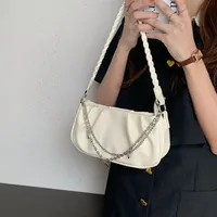 Women's Small Pu Leather Solid Color Streetwear Square Zipper Underarm Bag main image 3