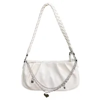 Women's Small Pu Leather Solid Color Streetwear Square Zipper Underarm Bag main image 5