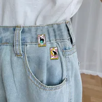 Cartoon Style Cat Alloy Stoving Varnish Unisex Brooches main image 4