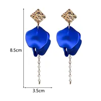 1 Pair Casual Simple Style Petal Pearl Alloy Drop Earrings main image 8