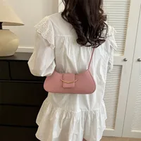 Women's Medium Pu Leather Solid Color Streetwear Pillow Shape Magnetic Buckle Underarm Bag main image 3