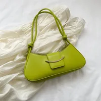 Women's Medium Pu Leather Solid Color Streetwear Pillow Shape Magnetic Buckle Underarm Bag sku image 4