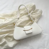 Women's Medium Pu Leather Solid Color Streetwear Pillow Shape Magnetic Buckle Underarm Bag sku image 2