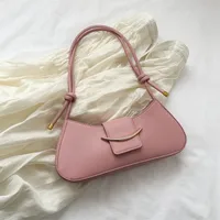 Women's Medium Pu Leather Solid Color Streetwear Pillow Shape Magnetic Buckle Underarm Bag sku image 5