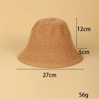 Women's Vacation Simple Style Solid Color Braid Wide Eaves Bucket Hat main image 1