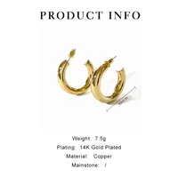 1 Pair Simple Style Artistic C Shape Copper 14K Gold Plated Ear Studs main image 6