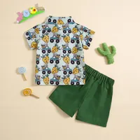 Easter Cute Car Radish Printing Cotton Blend Boys Clothing Sets main image 2