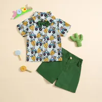 Easter Cute Car Radish Printing Cotton Blend Boys Clothing Sets main image 1