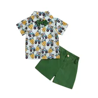 Easter Cute Car Radish Printing Cotton Blend Boys Clothing Sets main image 3