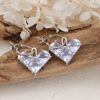 1 Pair Cute Heart Shape Inlay Copper Zircon Rose Gold Plated Ear Studs main image 6