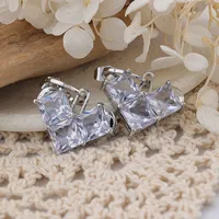 1 Pair Cute Heart Shape Inlay Copper Zircon Rose Gold Plated Ear Studs main image 2
