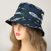 Women's Vacation Beach Animal Coconut Tree Fish Printing Wide Eaves Bucket Hat main image 4