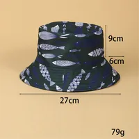 Women's Vacation Beach Animal Coconut Tree Fish Printing Wide Eaves Bucket Hat main image 5