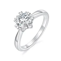 925 Sterling Silver Moissanite Geometric Rings main image 1