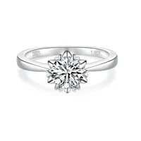 925 Sterling Silver Moissanite Geometric Rings main image 4