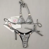 Women's Solid Color 2 Pieces Set Bikinis Swimwear sku image 2