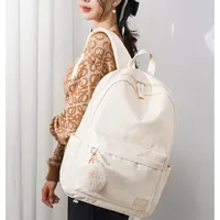 Waterproof 20 Inch Solid Color Casual School School Backpack main image 4