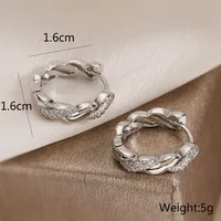 1 Pair Simple Style Commute Geometric Inlay Copper Zircon 18K Gold Plated White Gold Plated Earrings main image 6