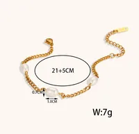 Simple Style Classic Style Solid Color 304 Stainless Steel Titanium Steel 18K Gold Plated Freshwater Pearl Bracelets In Bulk main image 2