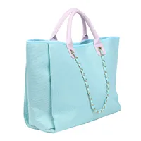 Women's Large Canvas Polyester Solid Color Streetwear Magnetic Buckle Tote Bag main image 4