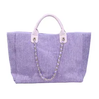 Women's Large Canvas Polyester Solid Color Streetwear Magnetic Buckle Tote Bag main image 3