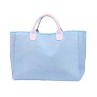 Women's Large Canvas Polyester Solid Color Streetwear Magnetic Buckle Tote Bag sku image 2