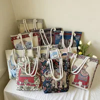 Women's Small Canvas Elephant Streetwear Square Zipper Square Bag main image 1