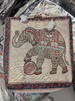 Women's Small Canvas Elephant Streetwear Square Zipper Square Bag sku image 5