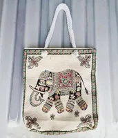 Women's Small Canvas Elephant Streetwear Square Zipper Square Bag sku image 11
