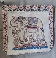 Women's Small Canvas Elephant Streetwear Square Zipper Square Bag sku image 8