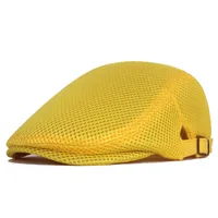Men's Basic Simple Style Solid Color Curved Eaves Beret Hat sku image 14
