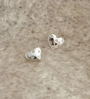 1 Pair Casual Korean Style Heart Shape Plating Inlay Sterling Silver Zircon Ear Studs main image 2