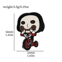 Cartoon Style Cute Funny Clown Ghost Skull Alloy Stamping Stoving Varnish Plating Unisex Brooches sku image 30