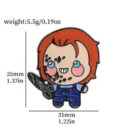 Cartoon Style Cute Funny Clown Ghost Skull Alloy Stamping Stoving Varnish Plating Unisex Brooches sku image 35
