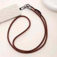 Simple Style Solid Color Pu Leather Knitting Chain Mobile Phone Chain sku image 6
