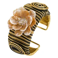 Retro Classic Style Flower Alloy Plating Women's Bangle sku image 5