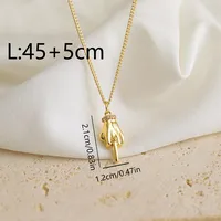 Copper 18K Gold Plated IG Style Simple Style Inlay Gesture Heart Shape Wings Zircon Pendant Necklace sku image 6