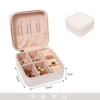 Korean Jewelry Storage Box Small Ring Earrings Jewelry Box Travel Portable Jewelry Box Factory In Stock Wholesale sku image 6