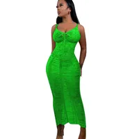 Women's Strap Dress Sexy V Neck Sleeveless Solid Color Maxi Long Dress Daily Beach main image 5