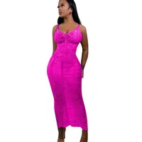 Women's Strap Dress Sexy V Neck Sleeveless Solid Color Maxi Long Dress Daily Beach main image 4