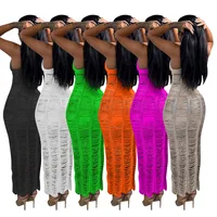 Women's Strap Dress Sexy V Neck Sleeveless Solid Color Maxi Long Dress Daily Beach main image 3
