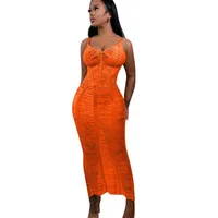 Women's Strap Dress Sexy V Neck Sleeveless Solid Color Maxi Long Dress Daily Beach main image 2