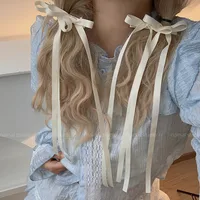 Ballet Style Double Bow Barrettes Korean Long Streamer Sweet Ribbon Braided Hair Headwear Versatile Multi-Color Hairpin main image 4