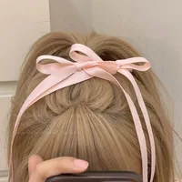Ballet Style Double Bow Barrettes Korean Long Streamer Sweet Ribbon Braided Hair Headwear Versatile Multi-Color Hairpin main image 3